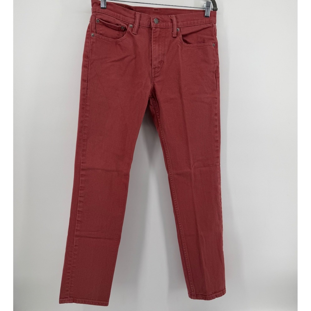 Levi's Pants Mens 31x32 Red 511 Slim Fit Brick Red Twill Denim Jeans Causal